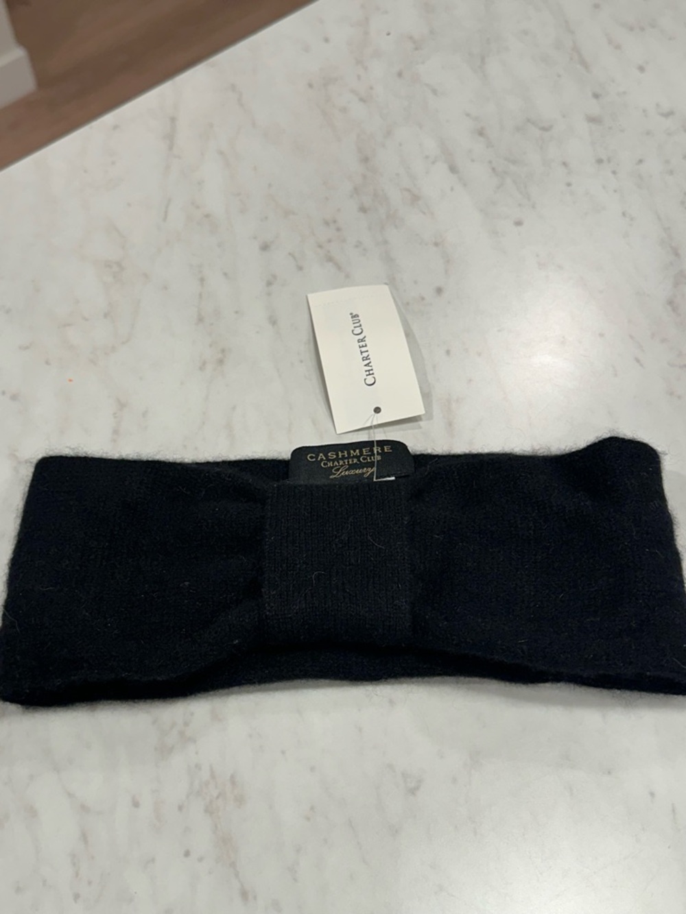 Charter Club Black Cashmere Twist Headband new with tags - Picture 2 of 2